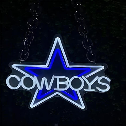 Show your team spirit-Sport neon necklace Cowboy letter in the middle sport chain for fans cheering