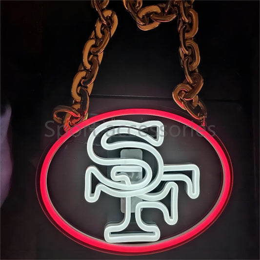Show your team spirit-Sport neon necklace San Francisco 49ers Dallas cowboys Detroit Red wings  sport chain for fans cheering