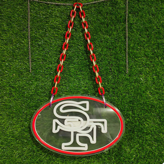 Show your team spirit-Sport neon necklace New type San Francisco 49ers sport chain with Red&gold necklace for fans cheering